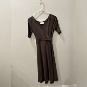 Modern Citizen Ribbed Wrap MIDI Dress